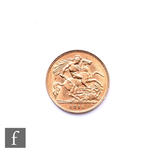 720 - George V - A half sovereign 1911, reverse St George and Dragon.