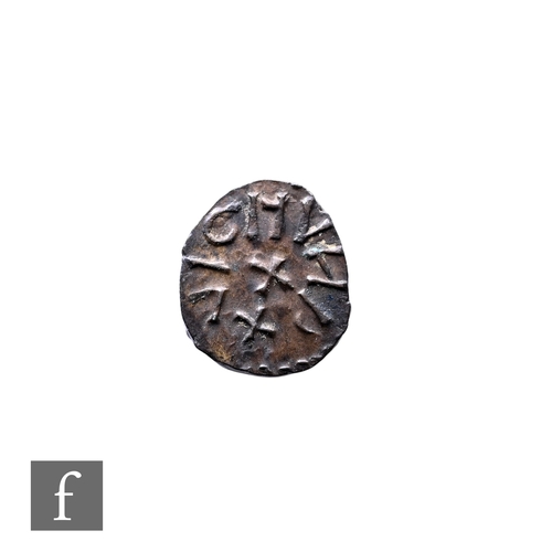 673 - Wigmund Archbishop of York (837-854) - An Edelhelm Sceat of Northumbria.