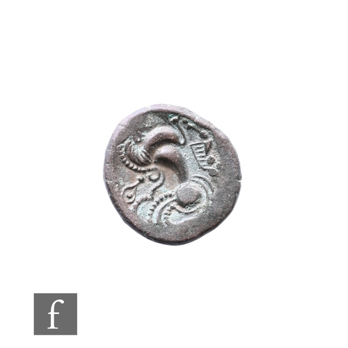 676 - Celtic - A Channel Islands Billion stater, head of Apollo, reverse a galloping horse, with old Seaby... 