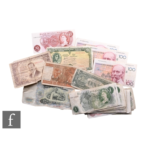 641 - Banknotes - Various Bank of England ten shillings and one pound notes with some foreign notes. (qty)