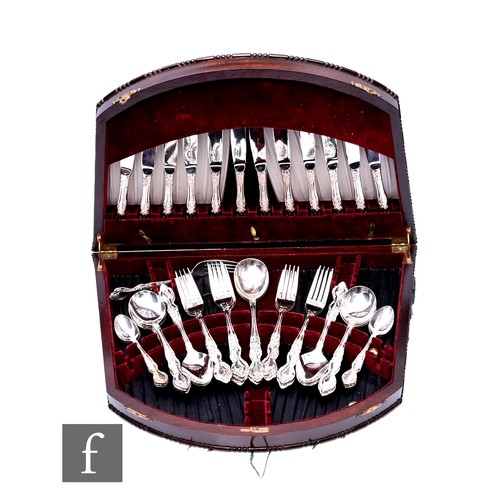 524A - A 20th Century six place cased canteen of silver plated cutlery by Rodd in the Balmoral pattern, all... 