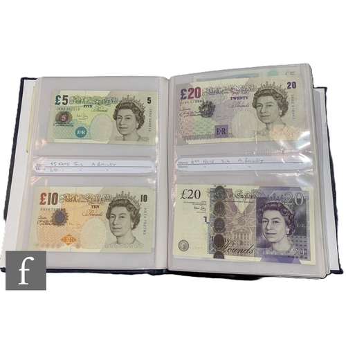 622 - Banknotes - A Britannia helmet issue five pound note, various Britannia one pound green notes, ten s... 