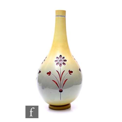 377 - Joshua Hodgetts for Stevens & Williams (attributed), a large cased glass bottle vase, circa 1900... 