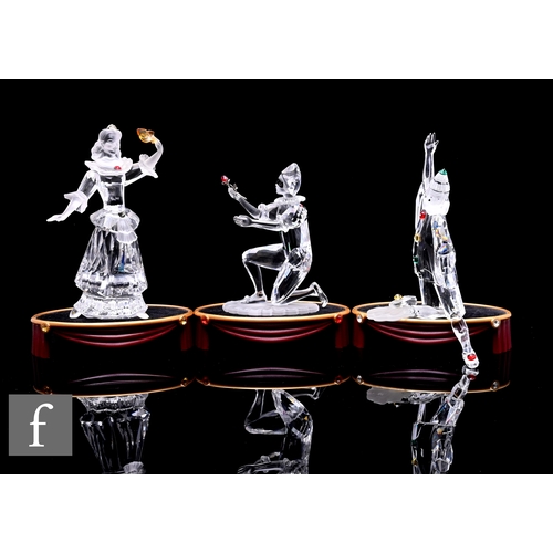 449 - A collection of Swarovski Crystal SCS Annual edition Masquerade series figures, to include 'Harlequi... 