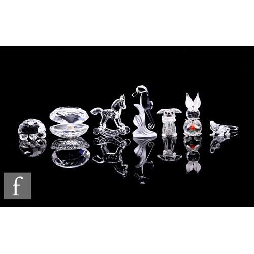 453 - A collection of Swarovski crystal figures to include Alligator, Pearl in Oyster, Rabbit with Carrot,... 