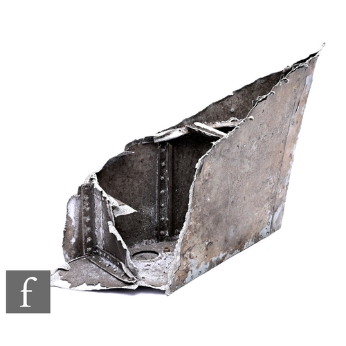 623 - A fragment of fuselage or wing reputedly from a Spitfire, height 33cm x width 45cm.