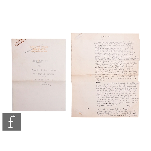 4 - A.A.Milne - (1882-1956 - Author - Winnie the Pooh) - The original manuscript introduction in ink to ... 