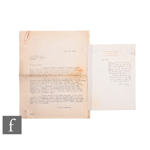 18 - A.A.Milne - (1882-1956 - Author - Winnie the Pooh) - An autograph letter signed with initials to Mul... 