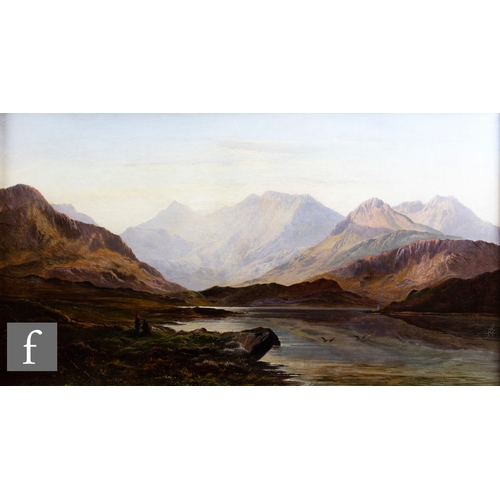 757 - Charles Leslie, RA (1839-1886) - Fisherman in a highland landscape, oil on canvas, signed and dates ... 