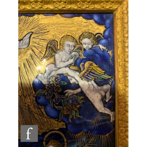 541 - A 19th Century Limoges rectangular plaque of the Annunciation, depicting the angel Gabriel announcin... 