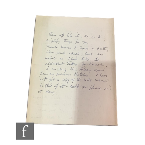 24 - E.H.Shepard - (1879 - 1976 - Illustrator - Winnie the Pooh) - An autograph letter unsigned to Muller... 