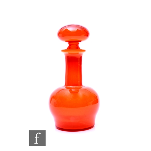 67 - Erik Höglund for Boda, a mid Century Scandinavian glass decanter and stopper, of shouldered form and... 