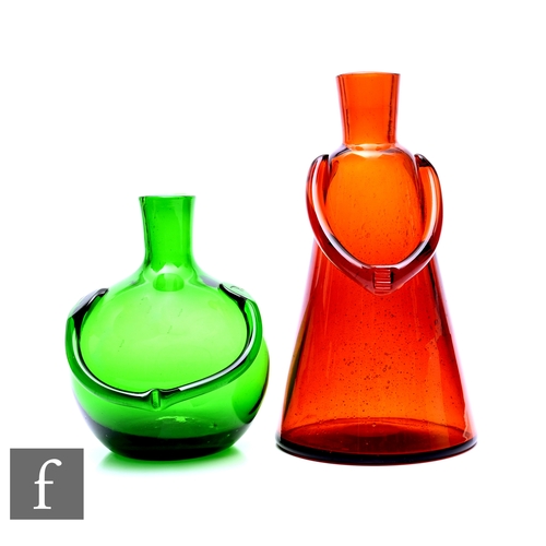 97 - Erik Höglund for Boda, a mid Century Scandinavian glass People decanter of conical form with applied... 