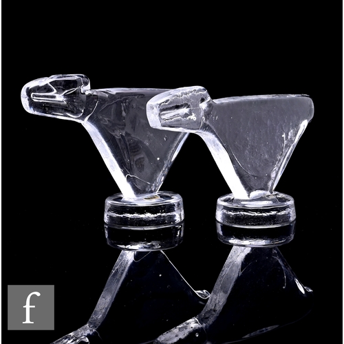 114 - Erik Höglund for Boda, a matched pair of mid Century Scandinavian cast lead crystal stylized figures... 