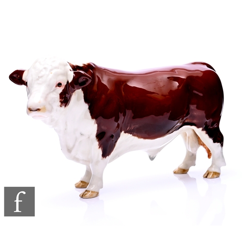 62 - A Beswick model of a Polled Hereford Bull, model no.2549A, height 13cm.