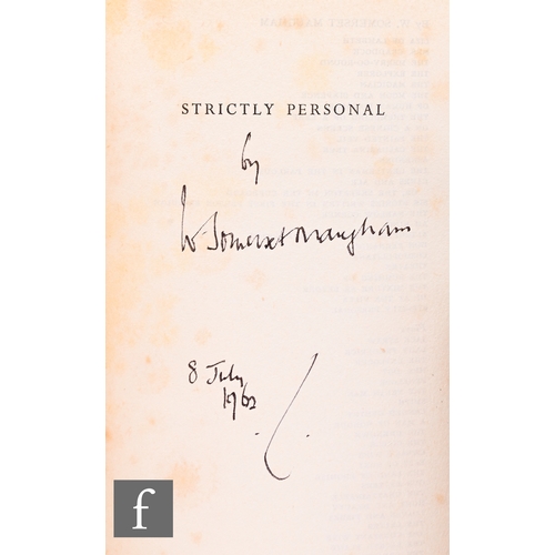 717 - William Somerset Maugham : Strictly Personal, William Heinemann Ltd, Windmill press, signed in black... 