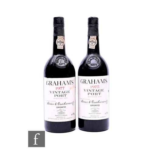 444 - Two bottles of Graham's vintage port, 1977 (bottled 1979). (2)