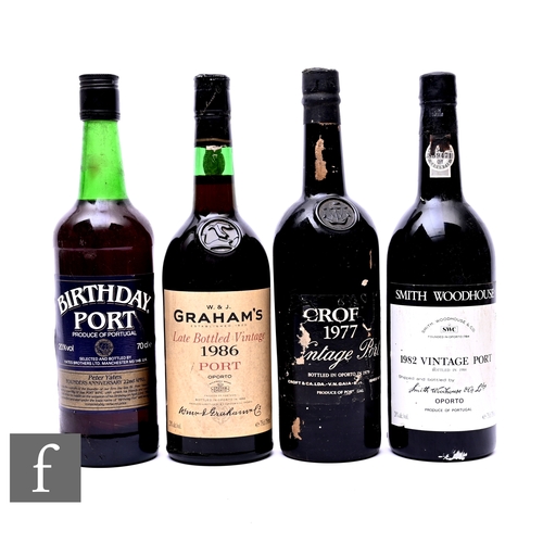 452 - A collection of vintage ports, to include Smith Woodhouse 1982 (bottled 1984), Croft 1977 (bottled 1... 