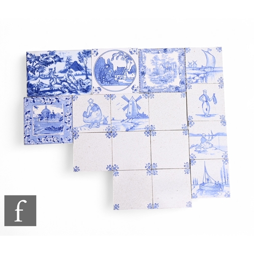 138 - A Copeland & Garrett late Spode blue and white printed 5 inch dust pressed tile, 'Italian Church... 