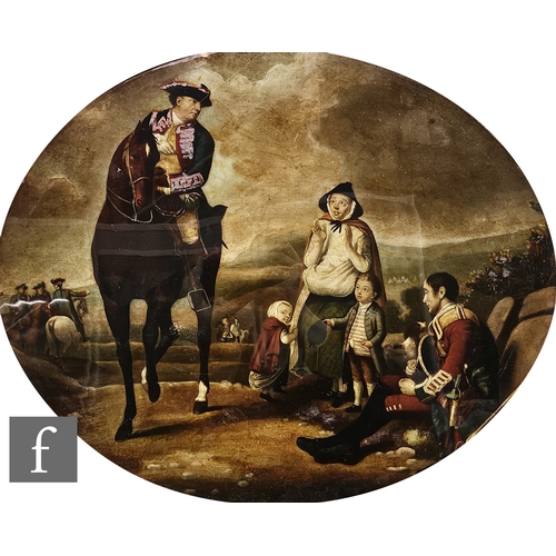 812 - After Edward Penny (1714-1791) - 'Marquess of Granby (Relieving A Sick Soldier)', coloured mezzotint... 