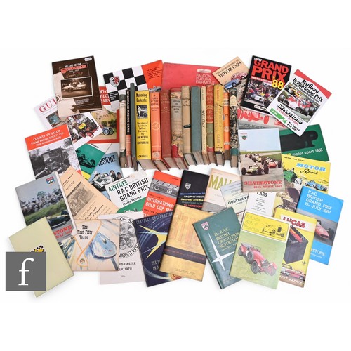 733A - A collection of hardback books and printed motoring related ephemera, including A Turn of the Wheel ... 