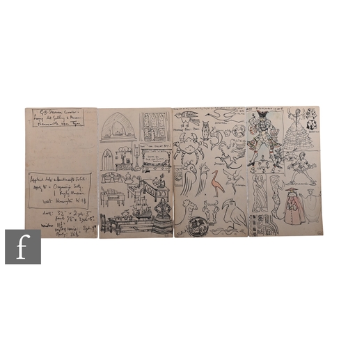 700 - Albert Wainwright (1898-1943) - Four double sided sketch book pages depicting figurative studies, pa... 