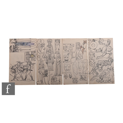 701 - Albert Wainwright (1898-1943) - Four double sided sketch book pages depicting figurative and charact... 