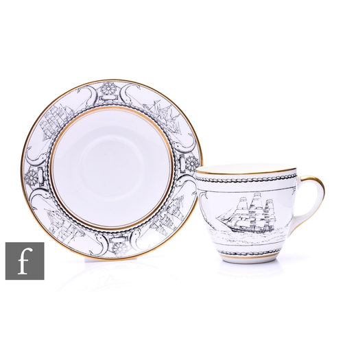 657 - John Everett - E Brain & Co (Foley China) - A tea cup and saucer, circa 1930, designed for the 1... 