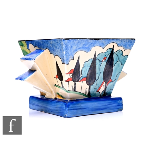 378 - Clarice Cliff - May Avenue - A shape 515 vase circa 1933, hand painted with a stylised tree lined av... 