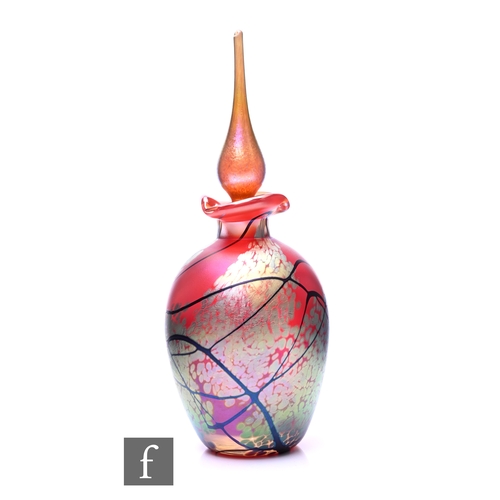 1211 - Richard P. Golding - Okra - A contemporary studio glass perfume bottle, of ovoid form with short col... 