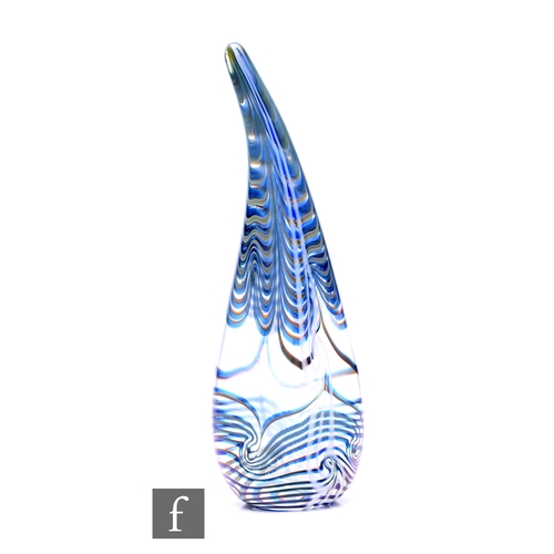 1212 - Richard P. Golding - Okra - A contemporary studio glass sculpture, of teardrop form, decorated with ... 