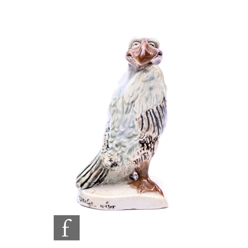 179 - Robert Wallace Martin - Martin Brothers Pottery - A miniature stoneware bird, circa 1900, modelled i... 