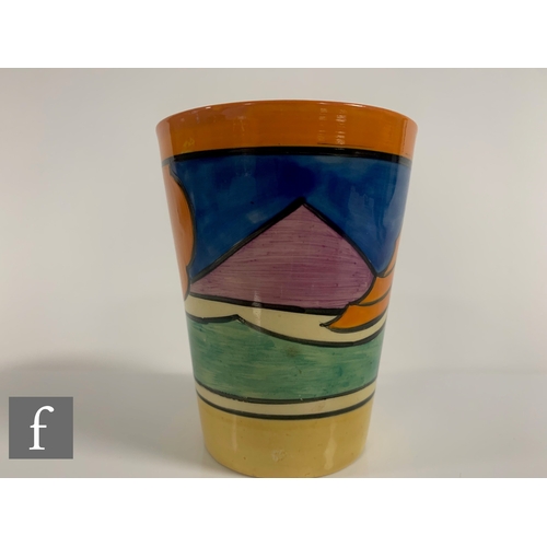 388 - Clarice Cliff - Luxor - A lemonade beaker circa 1929, hand painted with a stylised landscape with tr... 