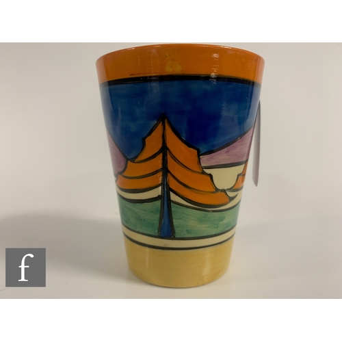 388 - Clarice Cliff - Luxor - A lemonade beaker circa 1929, hand painted with a stylised landscape with tr... 