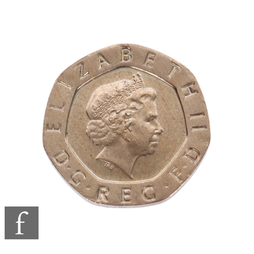 2 - Elizabeth II - An undated twenty pence piece.