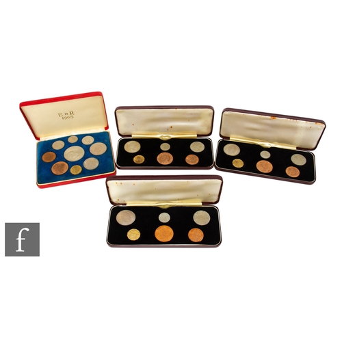 7 - Elizabeth II - Three 1967 five coin specimen sets and a 1967 nine coin specimen set. (4)