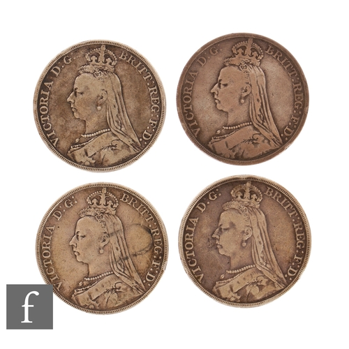 11 - Victoria - Four crowns 1889, 1890, 1891 and 1892. (4)