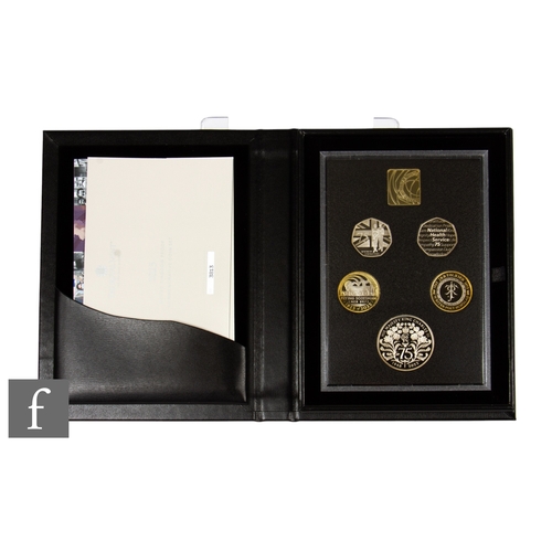 47 - Charles III - A Royal Mint 2023 five proof coin and medal collection with certificates, cased.