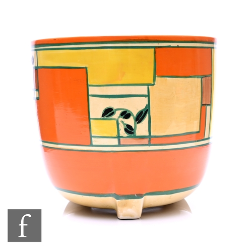 503 - Clarice Cliff - Branch & Square - A large Dover jardinaire circa 1930, hand painted with a styli... 