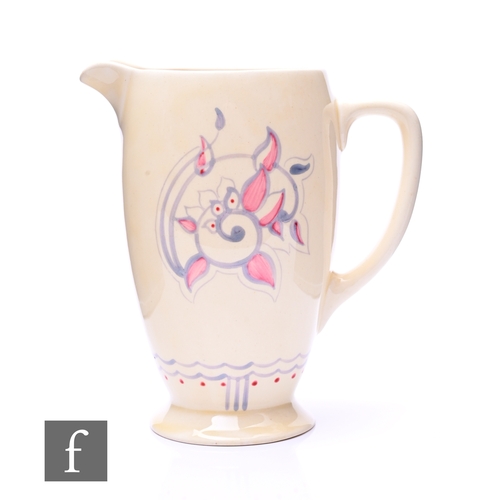 573 - Clarice Cliff - Unknown - A Coronet jug circa 1936, hand painted with a stylised floral and foliate ... 