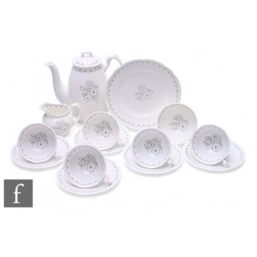 655 - Milner Gray - Foley China - A five piece coffee service, circa 1930, the coffee pot of ovoid form wi... 