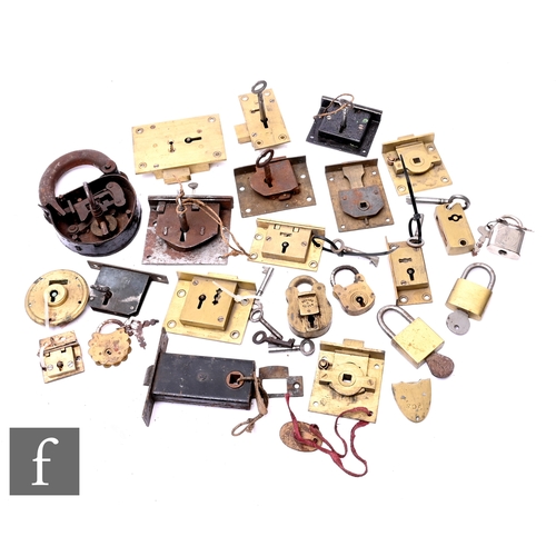 594 - A group of assorted early 20th Century locks and plate locks including Enoch Jones & Sons of Wil... 