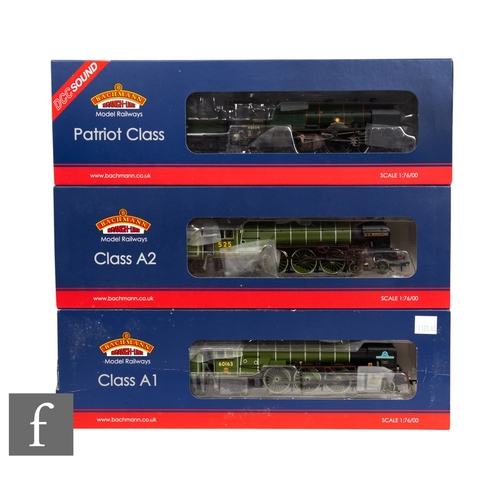 138 - Three Bachmann OO gauge steam locomotives, 21-213DS Patriot 45504 'Royal Signals' BR green last cres... 