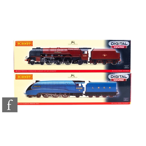 140 - Two Hornby OO Gauge Digital Sound steam locomotives, R2805XS LNER 4-6-2 Class A4 'Herring Gull' and ... 