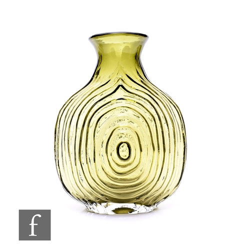 Geoffrey Baxter - Whitefriars - A mid Century textured range Nipple vase, pattern no.9829, in sage green, height 27.5cm.