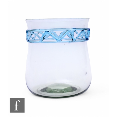 1141 - Harry Powell - James Powell and Sons, Whitefriars - An Arts and Crafts Roman inspired green glass va... 