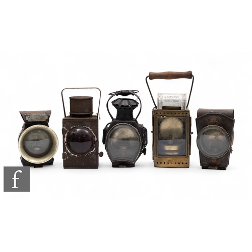 142 - A collection of early 20th Century car, cycle and railway lamps, to include an H. Arthur Ward 'The P... 