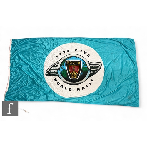 A 1996 Rover FIVA pictorial Rover rally world flag, 172cm x 90cm.
