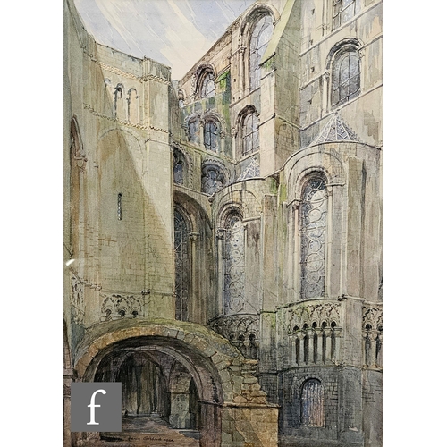 401 - Harry Gibberd RBSA (1914-1991) - Tintern Abbey, watercolour, signed and dated 1969, framed, 33cm x 4... 