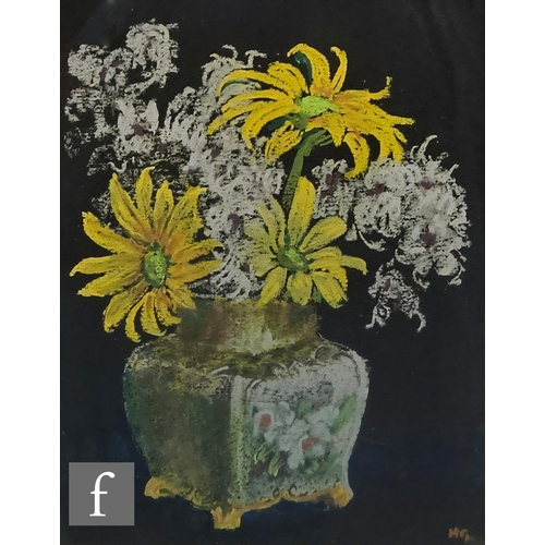 415 - Harry Gibberd RBSA (1914-1991) - Pink and White Parrot Tulips, pastel drawing, signed, dated '69, in... 